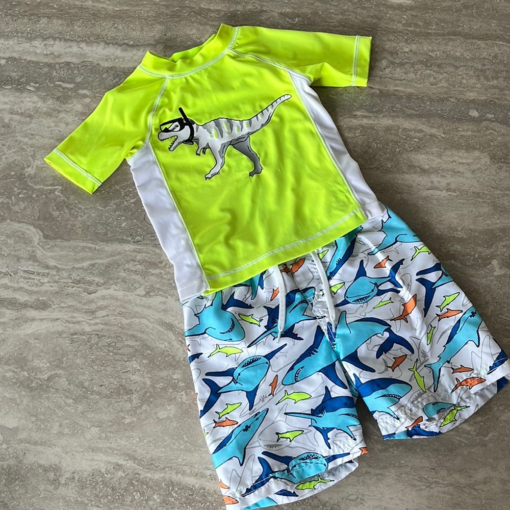 Toddler 2T bathing suit and rashguard